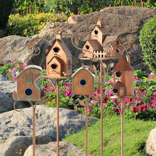 Metal Art Cottage Bird House