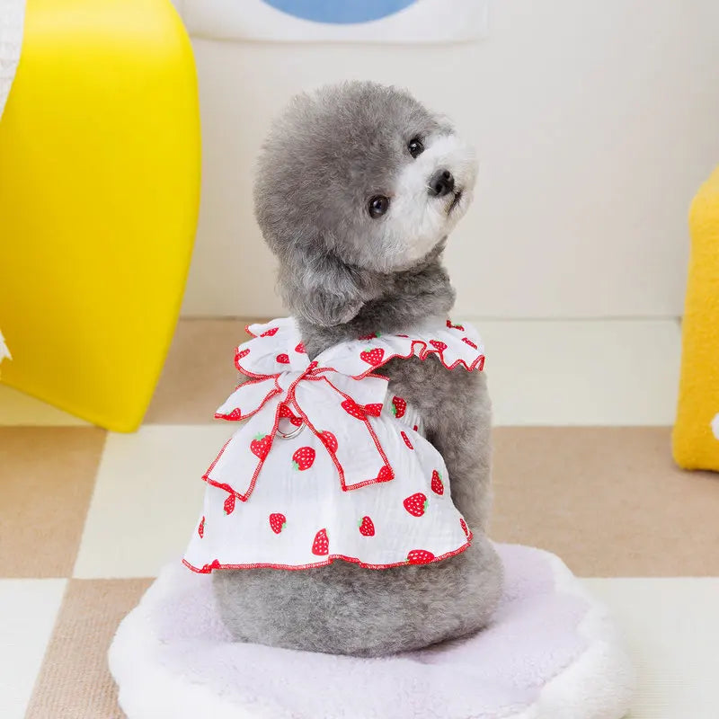 Strawberry Print Pet Dog Dress 2025