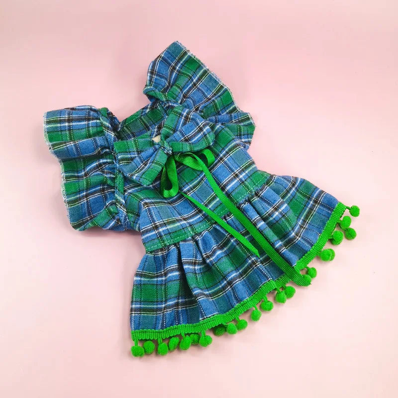 Pet Christmas Plaid Dress
