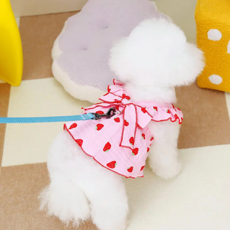 Strawberry Print Pet Dog Dress 2025