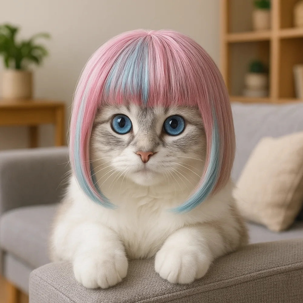 Fantasy Style Long Hair Dog Cat Costume Wig