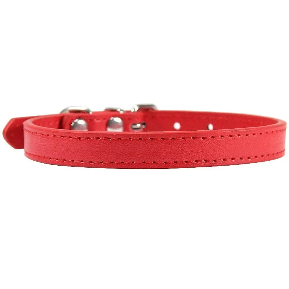 Colorful Leather Puppy Cat Collar