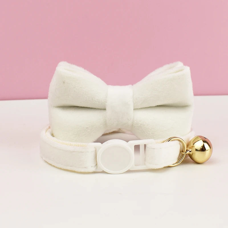 Velvet Cat Collar with Bowknot