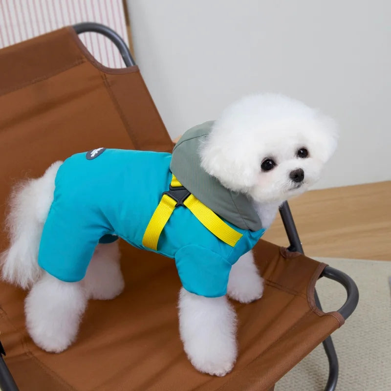 Pet Dog Jumpsuit Jacket With Harness