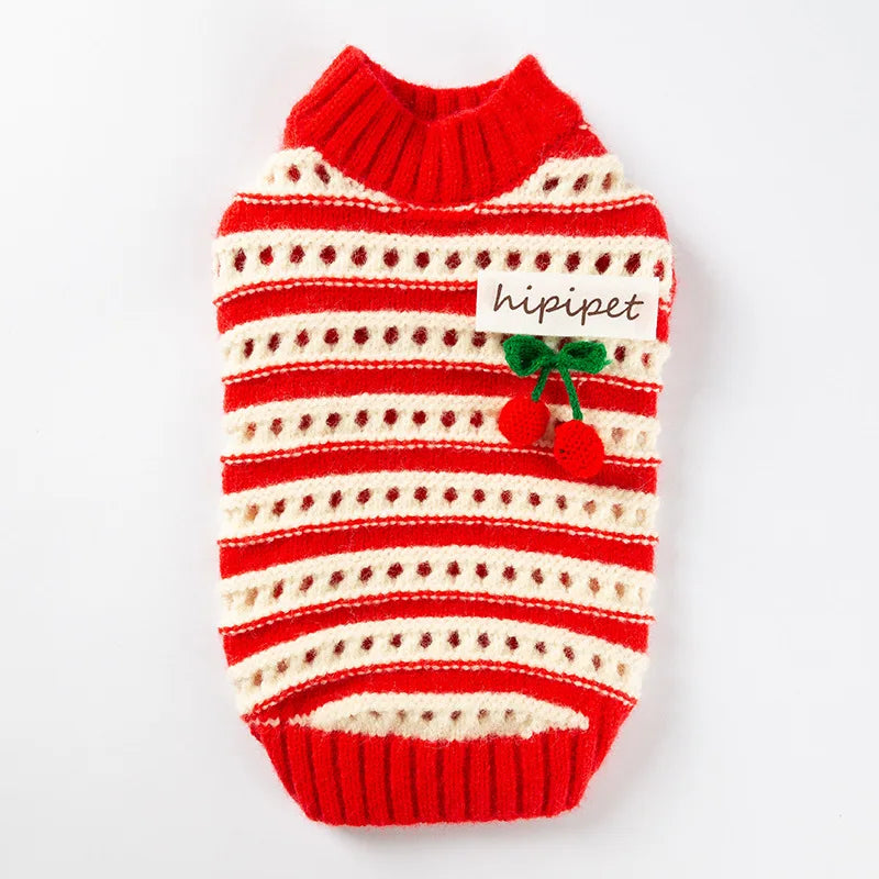 Dog Winter Clothes Cherry Dog Sweater