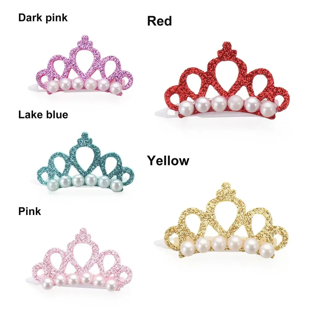 Small Dogs Faux Pearl Crown Shape Bows