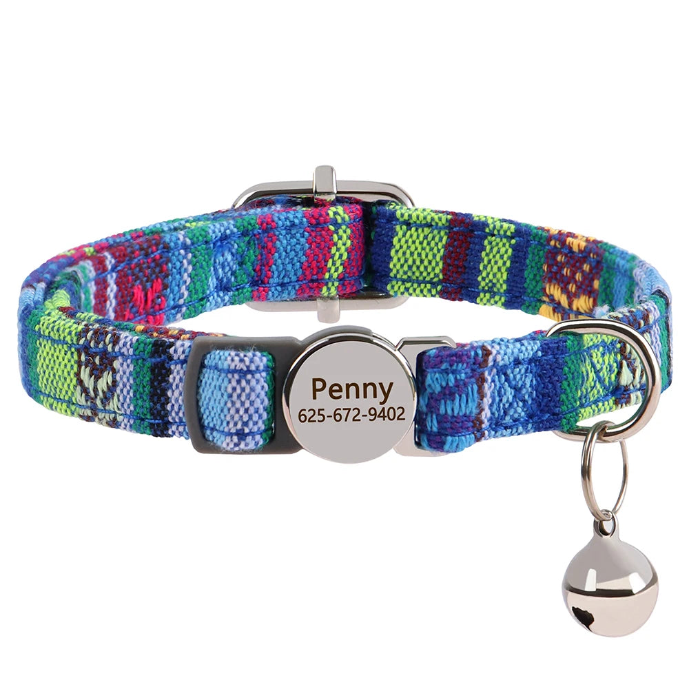 Personalized Nylon Cat Collar