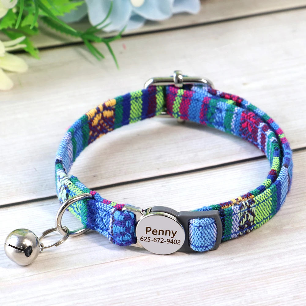 Personalized Nylon Cat Collar