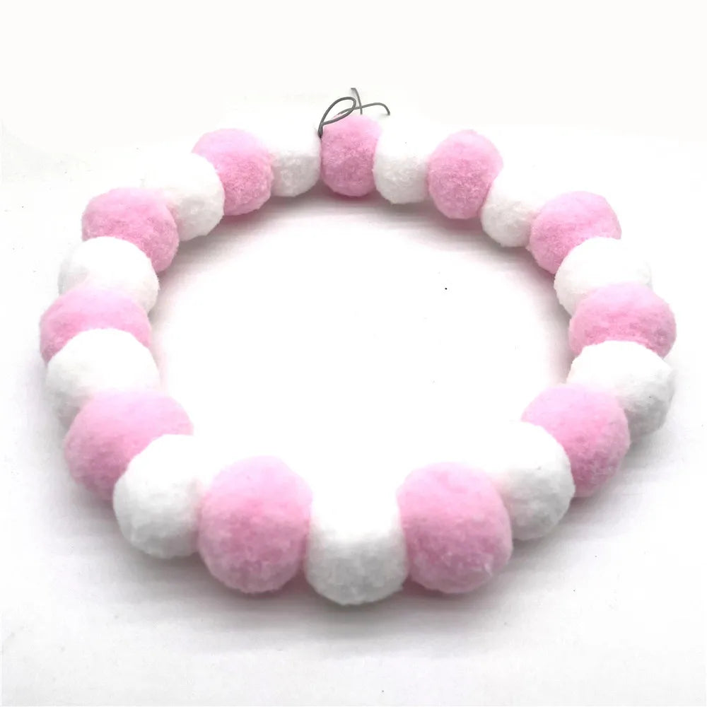 30pcs  Tie Rainbow Flower Hair Ball