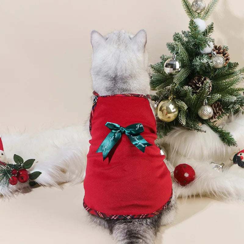 Pet Christmas Plaid Dress