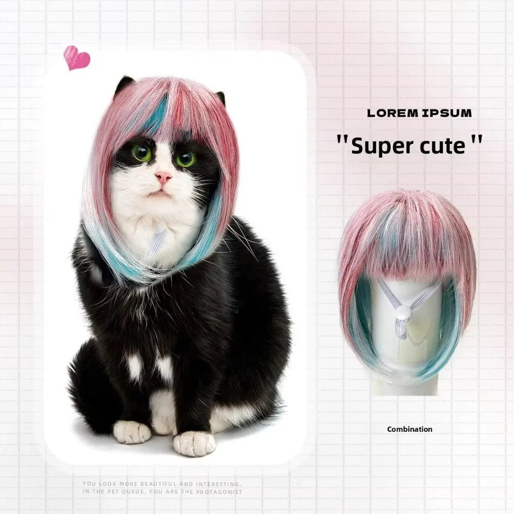 Fantasy Style Long Hair Dog Cat Costume Wig