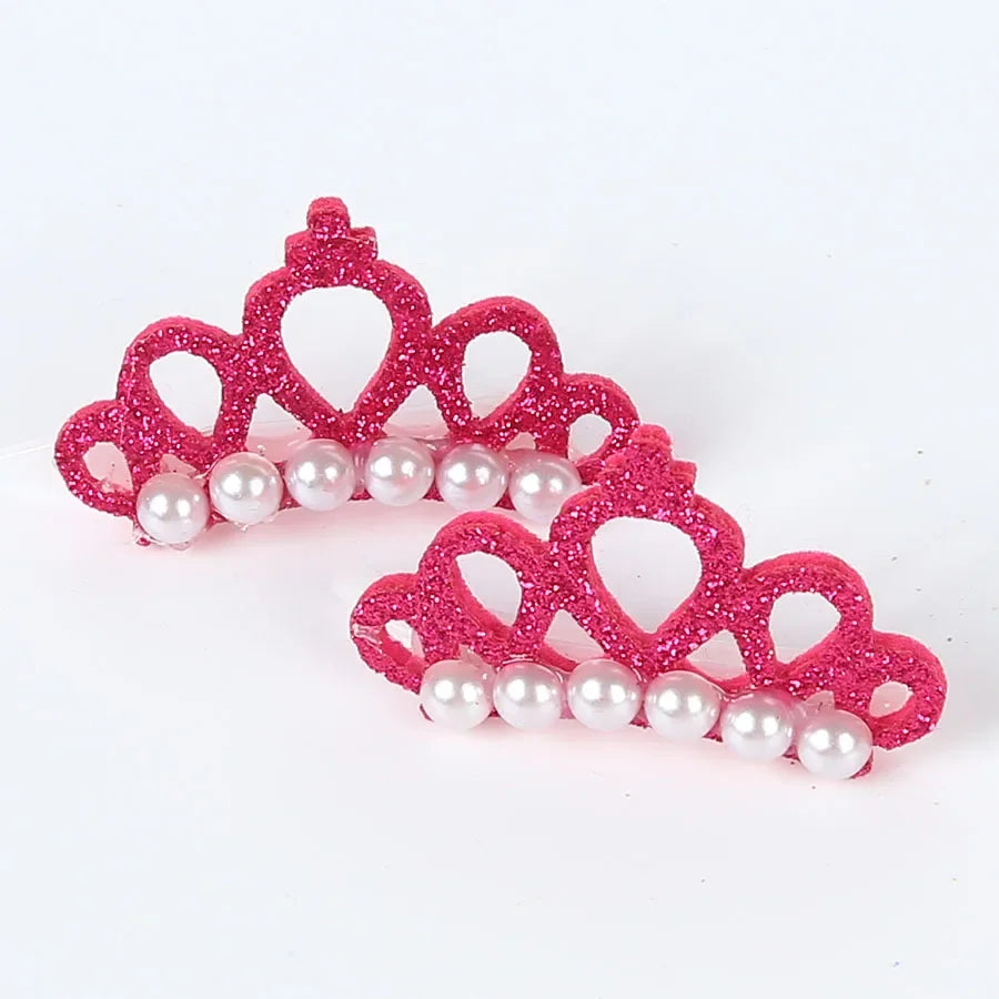 Small Dogs Faux Pearl Crown Shape Bows