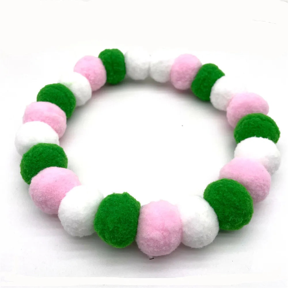 30pcs  Tie Rainbow Flower Hair Ball