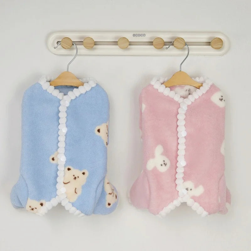 Bear Print Dog Jumpsuits