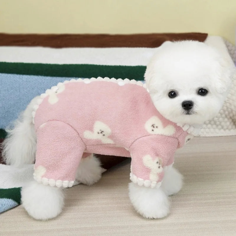 Bear Print Dog Jumpsuits