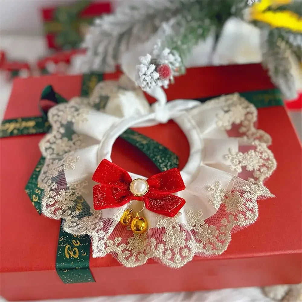 Organza Lace Bowknot Cat Collar