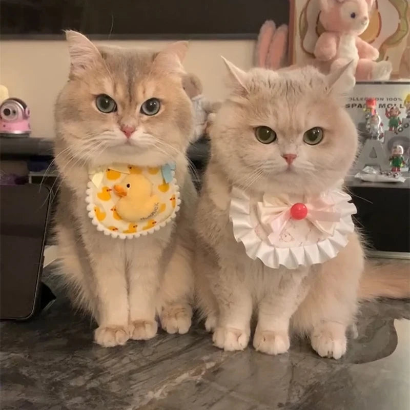 1pc Pet Cat Bib Little Yellow Duck Pet Scarf