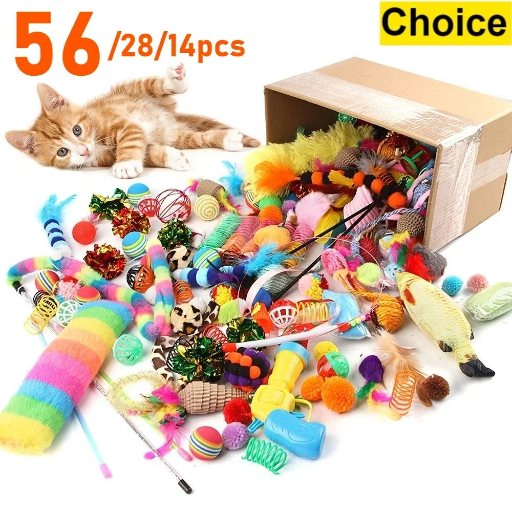 56pcs/28pcs/14pcs Cat Toys