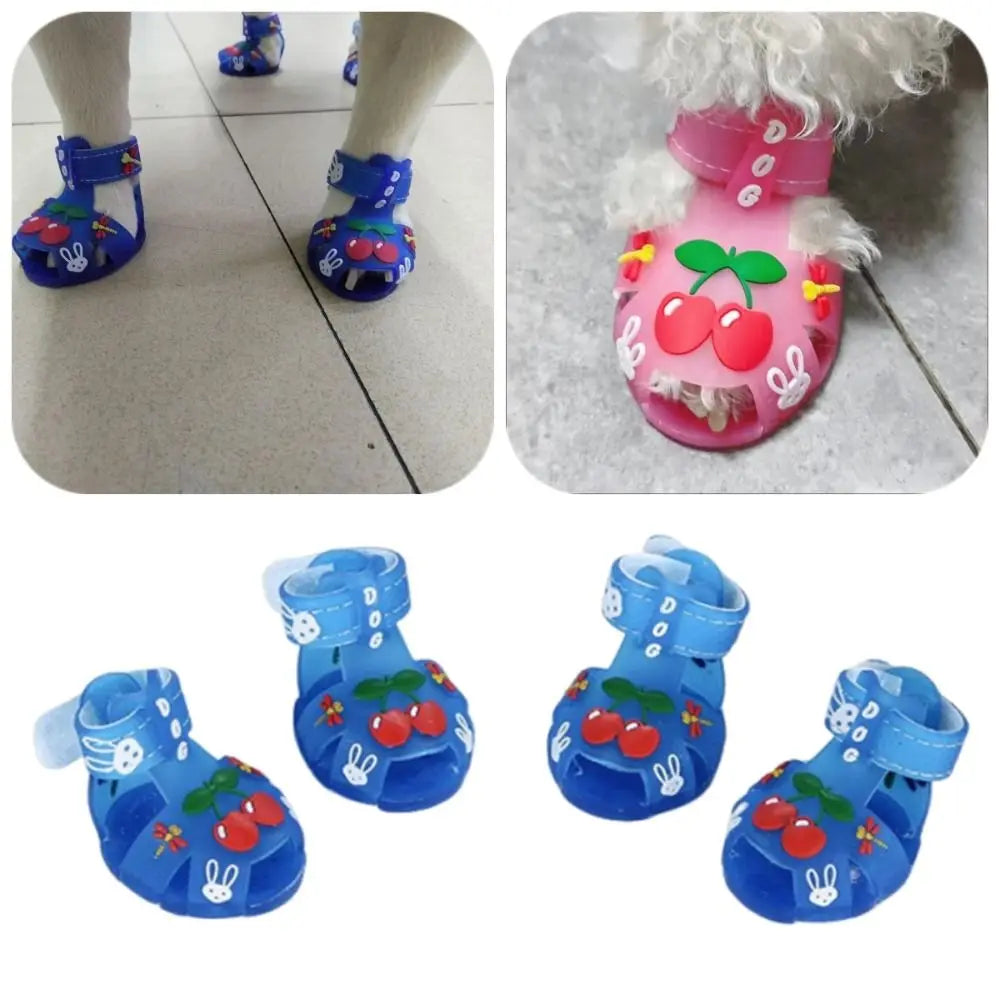 4Pcs/Set Cartoon Dog Summer Jelly Sandals