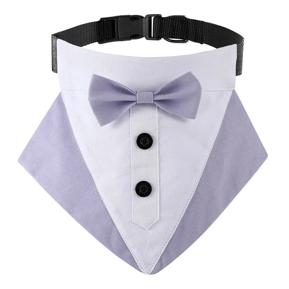 Dog Formal Bandana Tuxedo Scarf with Bow Tie