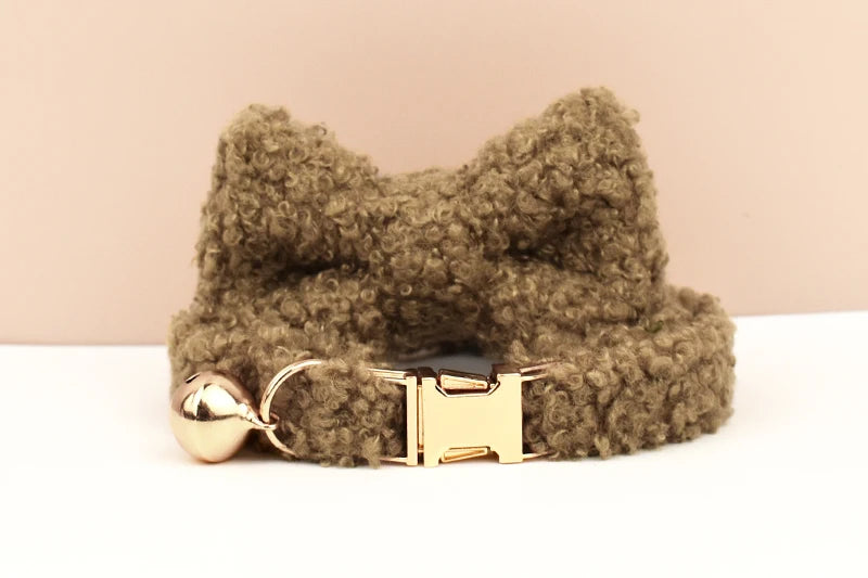 Teddy fur cat collar