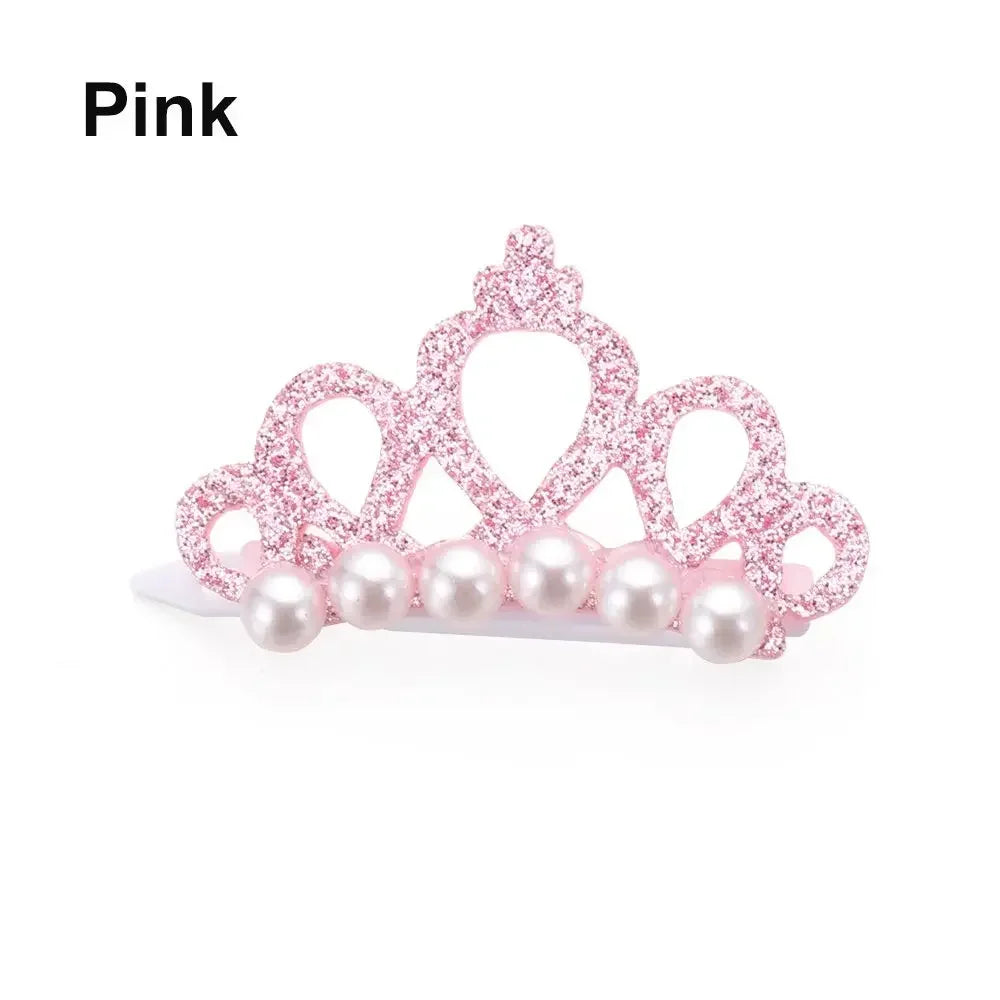 Small Dogs Faux Pearl Crown Shape Bows
