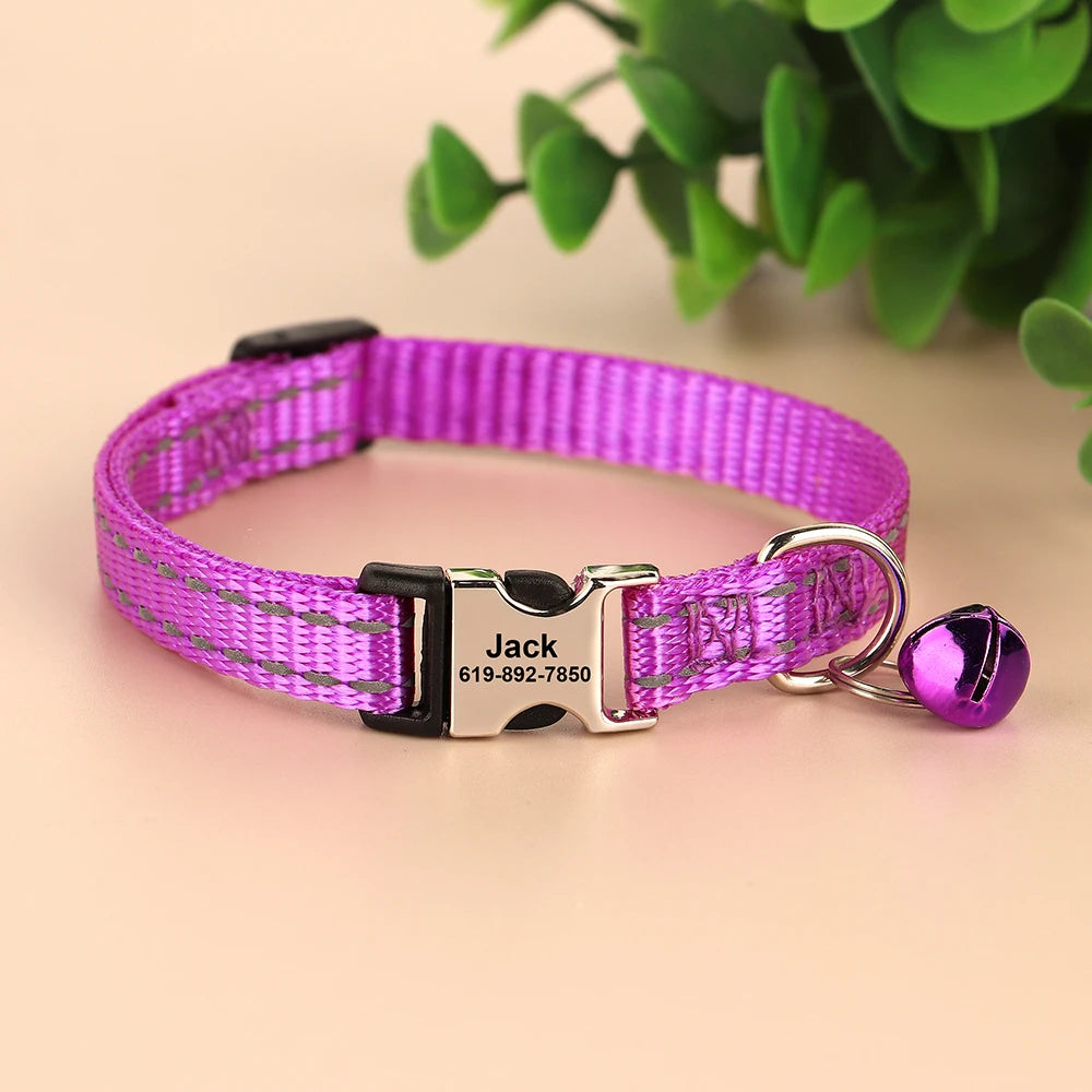 Custom Cat Collar Nylon Puppy Kitten Collars