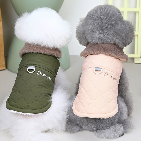 Super Warm Small Dogs Clothing With Fur Collar