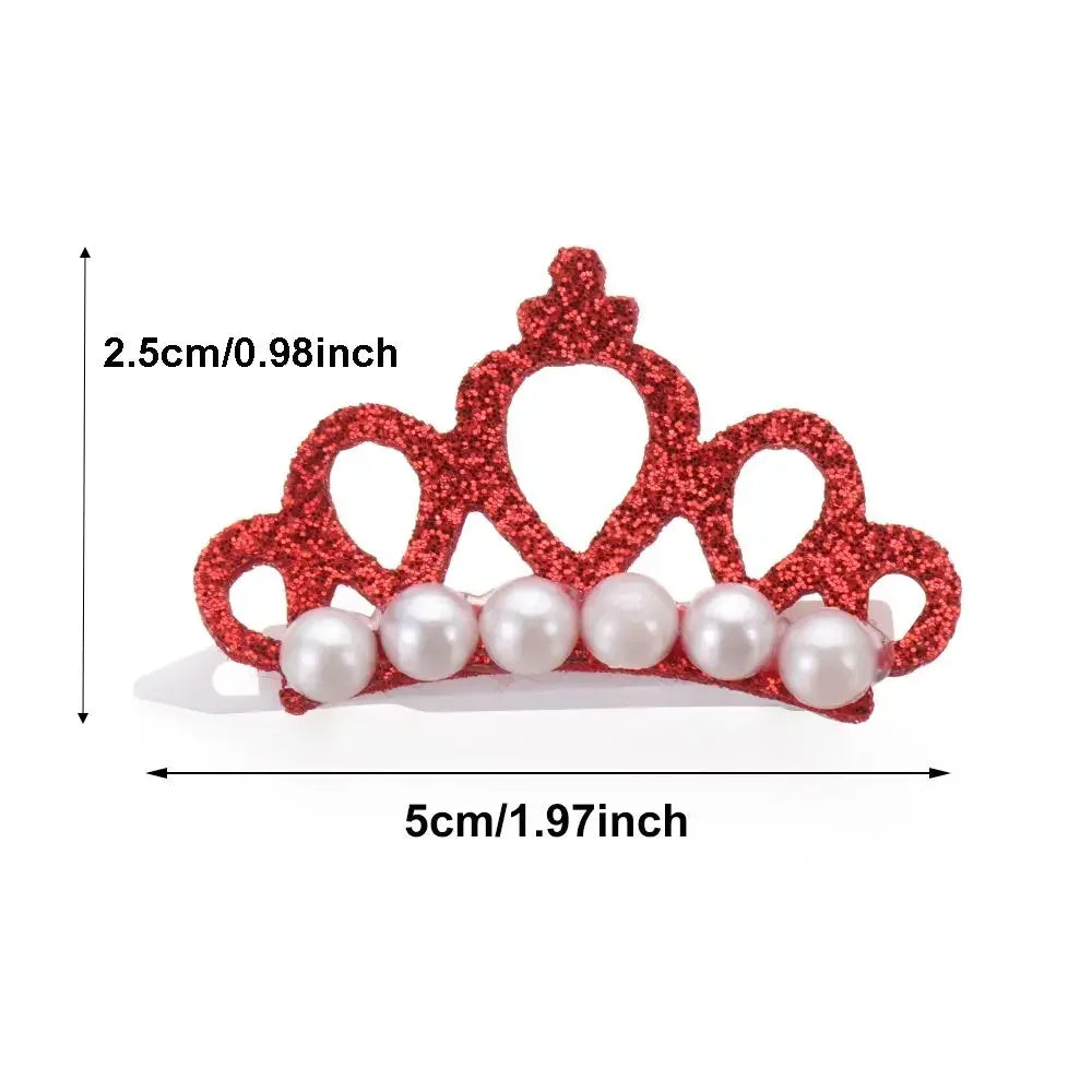 Small Dogs Faux Pearl Crown Shape Bows