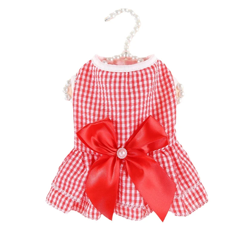 Spring Summer Stripe Sphynx Cat Bow Skirt