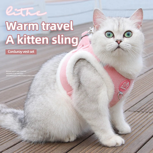 Cat Winter Small Dog Harness Leash