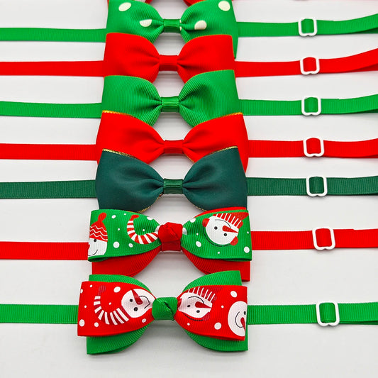 10pcs Pet Christmas Bow Tie