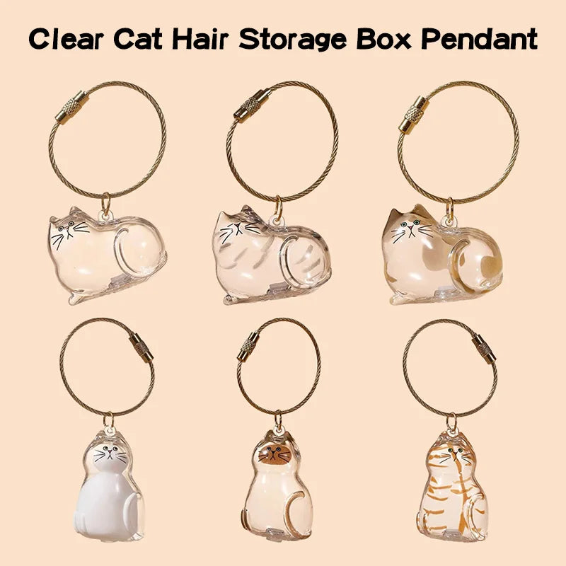 Cat Hair Storage Keychain Bottle