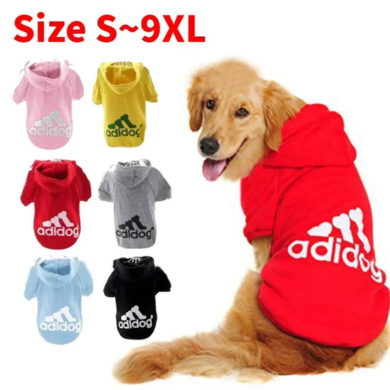 Winter Dog Clothes Adidog Sport Hoodies