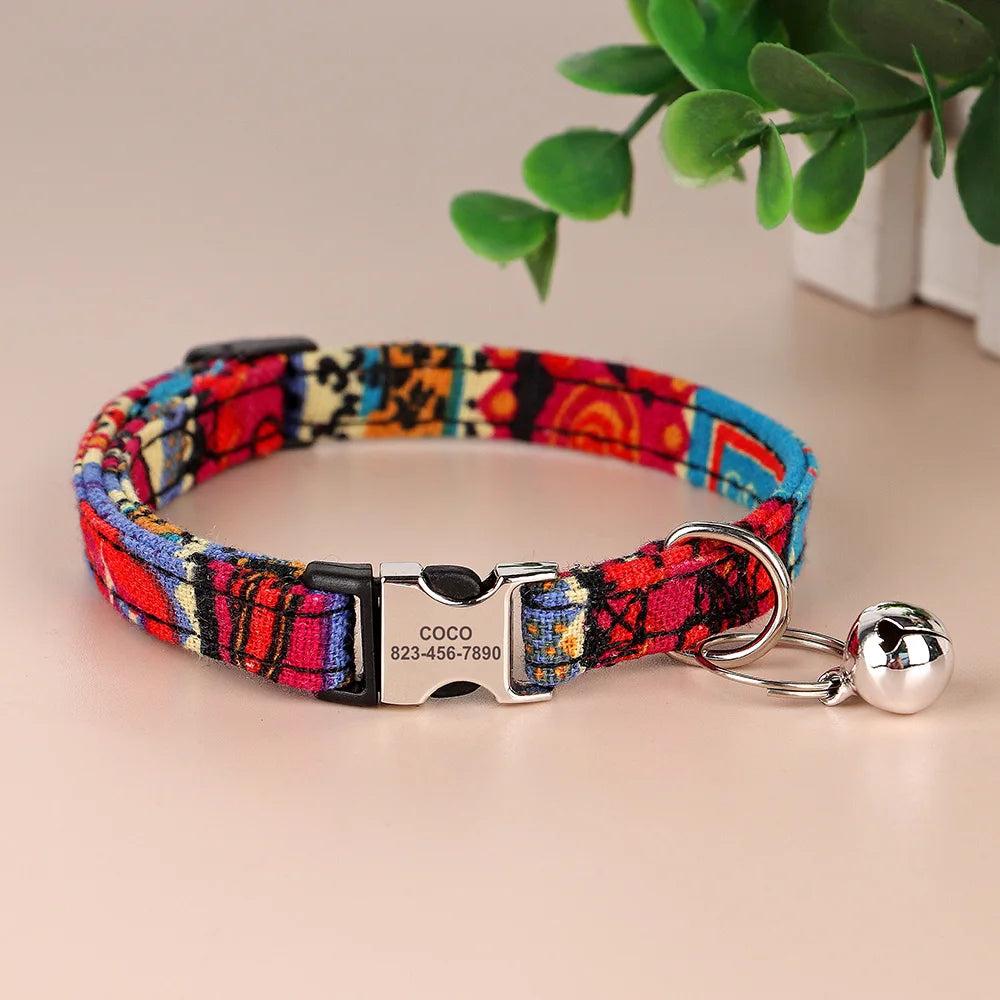 Custom Cat Collar Nylon Puppy Kitten Collars
