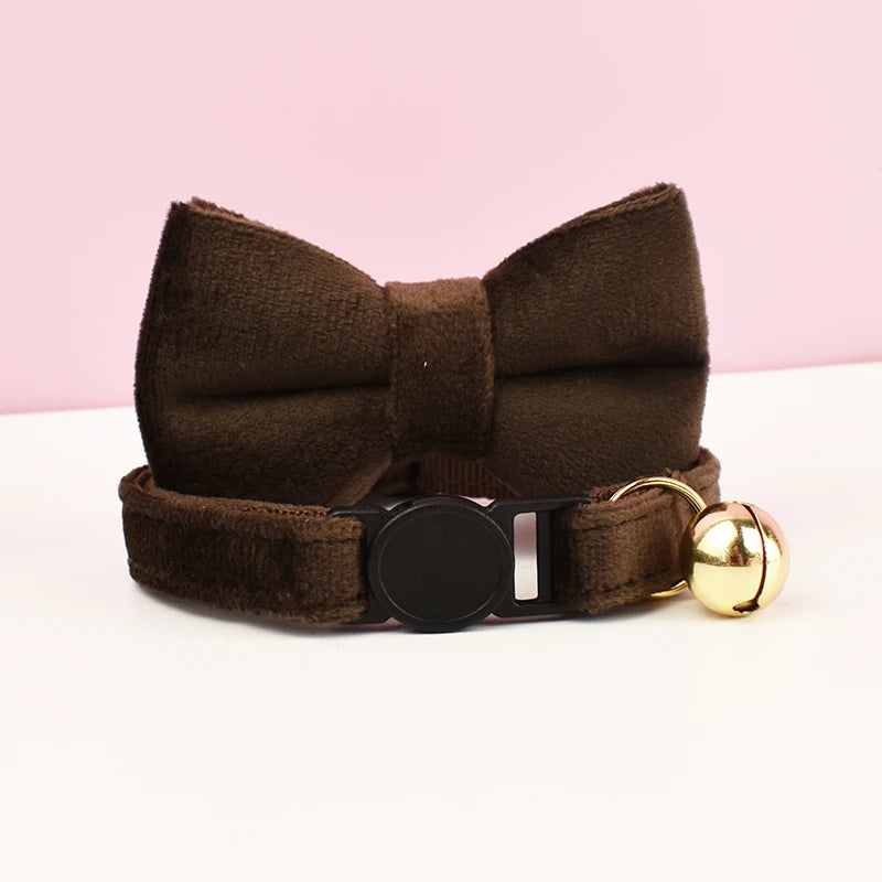 Velvet Cat Collar with Bowknot