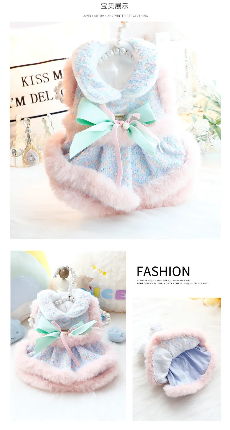 Autumn Winter Dog Cat Princess Dress