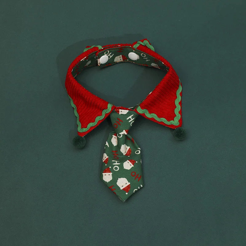 Pet Christmas Collar Tie Bib
