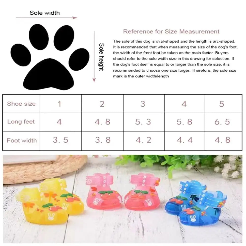 4Pcs/Set Cartoon Dog Summer Jelly Sandals