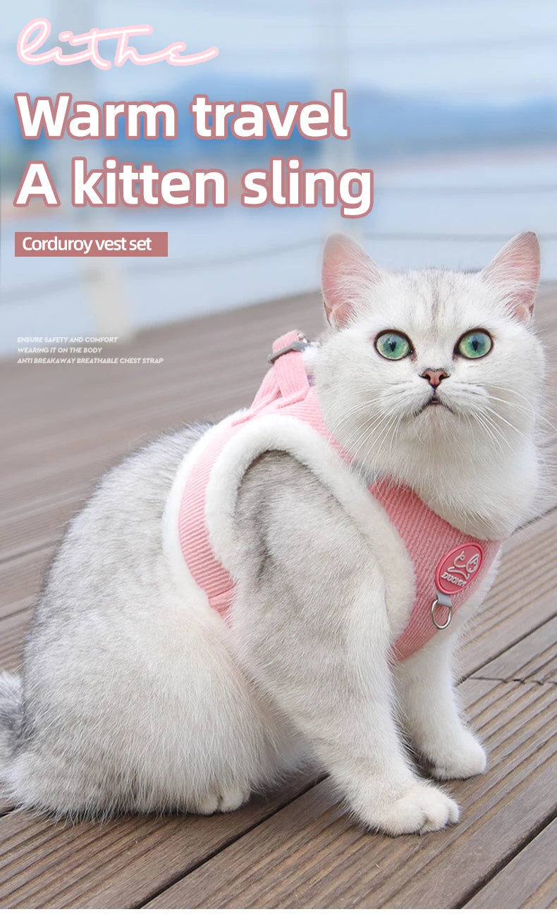 Cat Winter Small Dog Harness Leash