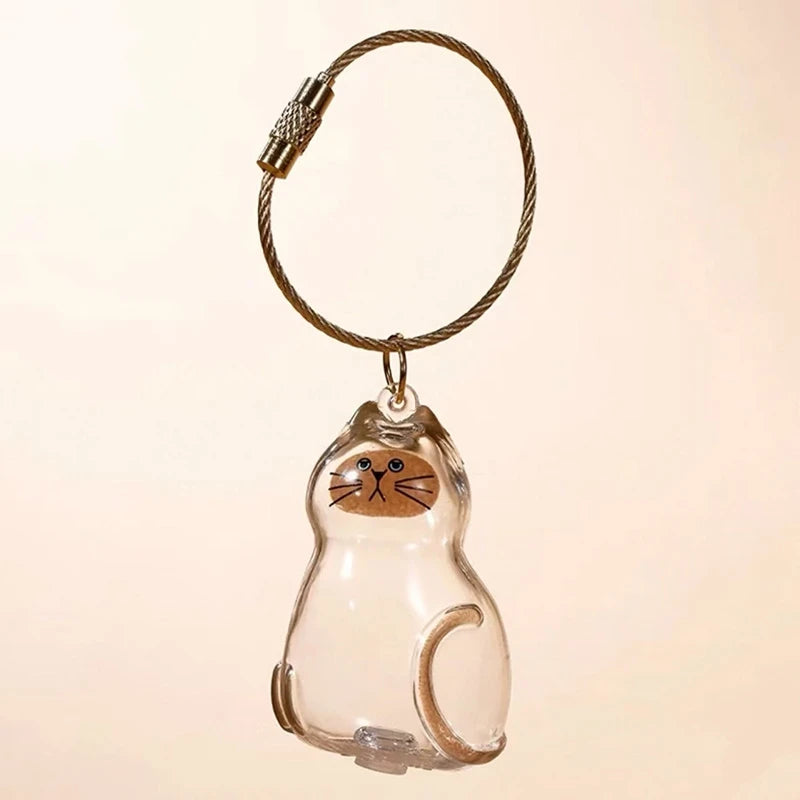 Cat Hair Storage Keychain Bottle