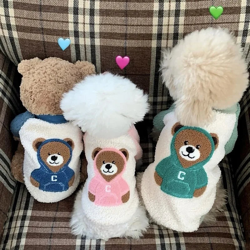 Embroidered Bear Dog Sweatshirt