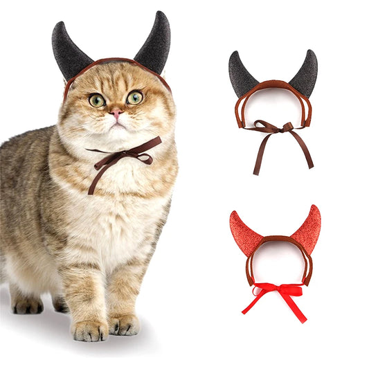 Halloween Ox Horn Headband for Cats