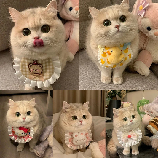 1pc Pet Cat Bib Little Yellow Duck Pet Scarf