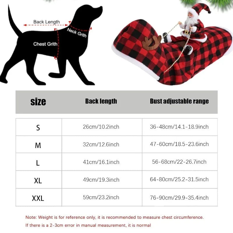 Christmas Pet Clothes Snowman Riding on Dog