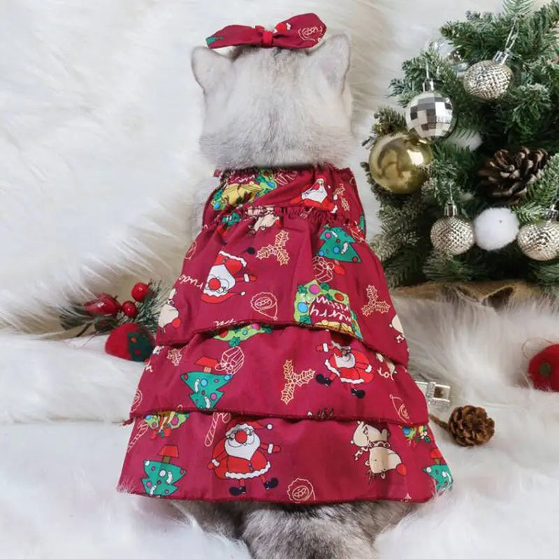 Pet Cat Dress Clothes Christmas