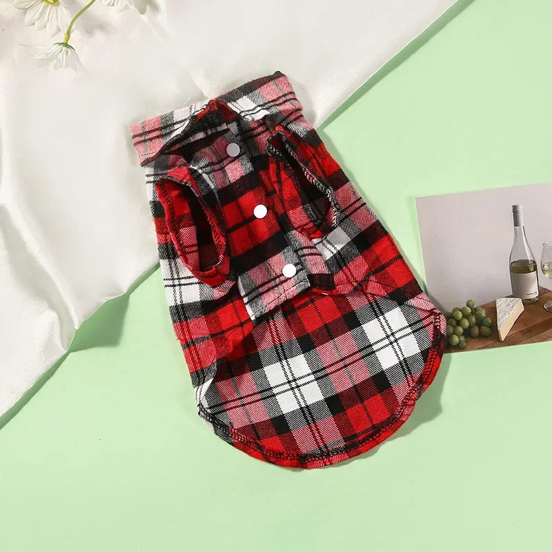 Dog Shirts British Style Plaid
