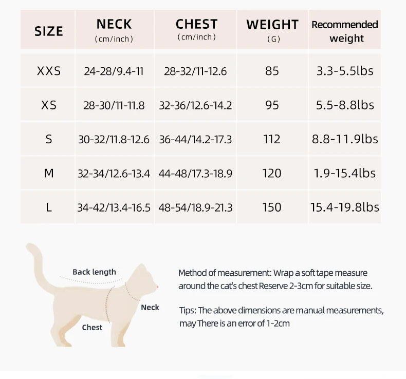 Cat Winter Small Dog Harness Leash