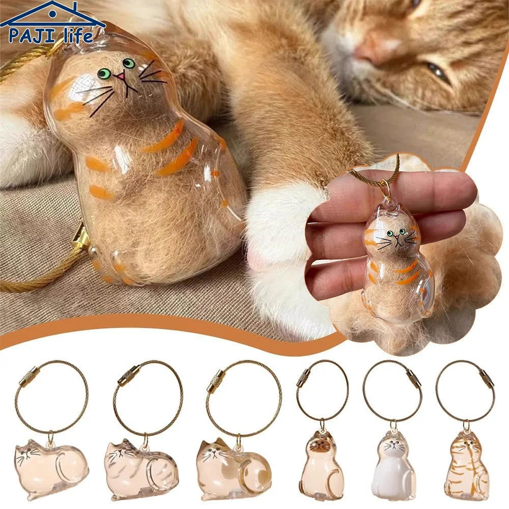Cat Hair Storage Keychain Bottle