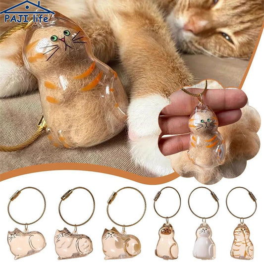 Cat Hair Storage Keychain Bottle